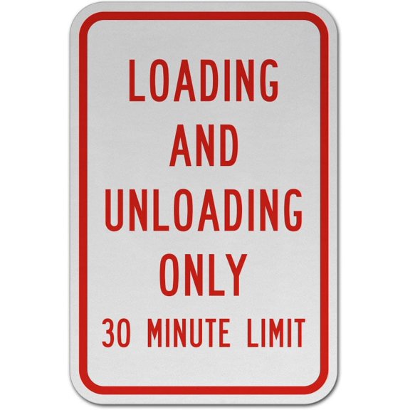 Vinyl Stickers - Loading and Unloading Only Sign - Safety and Warning Warehouse Signs Stickers - 13" x 9" - 6 Pack