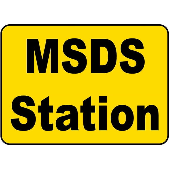 Vinyl Stickers - MSDS Station Sign 1 - Safety and Warning Warehouse Signs Stickers - 3.5" x 5" - 6 Pack