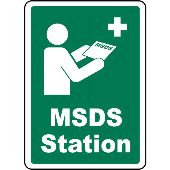 Vinyl Stickers - MSDS Station Sign - Safety and Warning Warehouse Signs Stickers - 18" x 24" - 3 Pack