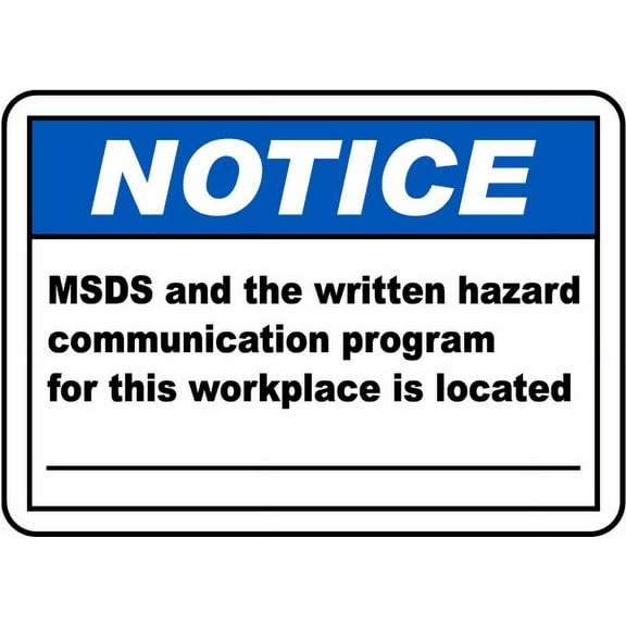 Vinyl Stickers - MSDS for Workplace is Located Sign - Safety and Warning Warehouse Signs Stickers - 3.5" x 5" - 3 Pack
