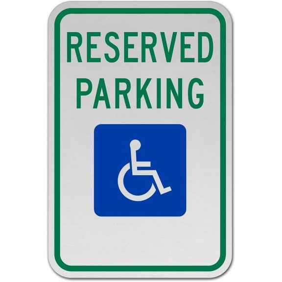 Vinyl Stickers - MUTCD Accessible Reserved Parking Sign - Safety and Warning Warehouse Signs Stickers - 3.5" x 5" - 3 Pack
