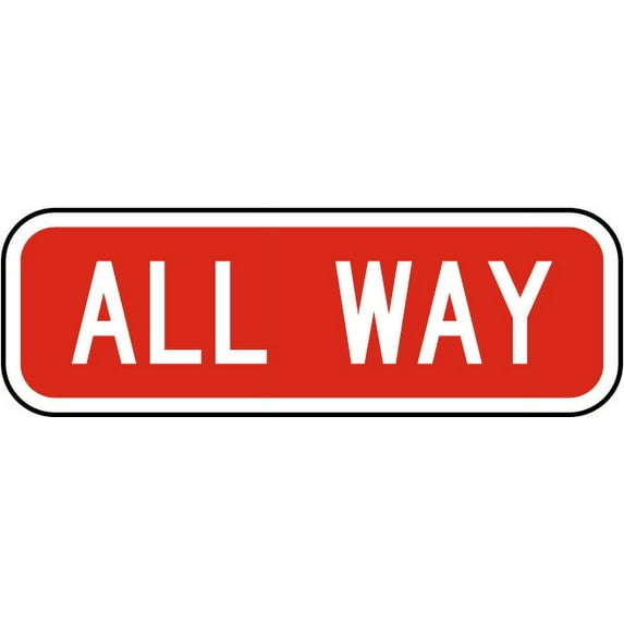 Vinyl Stickers - MUTCD All Way Sign - Safety and Warning Warehouse Signs Stickers - 18" x 24" - 3 Pack