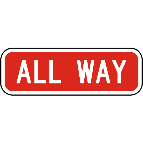 Vinyl Stickers - MUTCD All Way Sign - Safety and Warning Warehouse Signs Stickers - 24" x 30" - 10 Pack