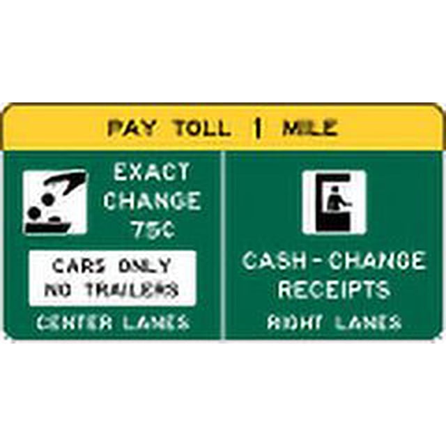 Toll Consignment Sticker Vinyl Stickers - MUTCD Conventional Toll Plaza Advance Sign F1 - Safety ...