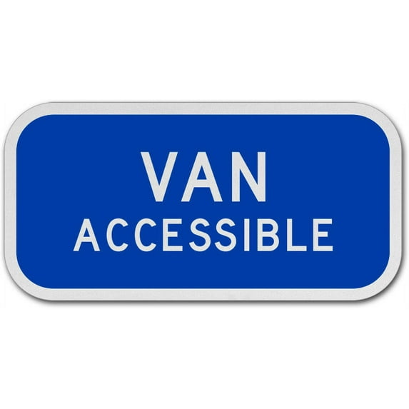 Vinyl Stickers - MUTCD Van Accessible Sign F4 - Safety and Warning Warehouse Signs Stickers - 10" x 7" - 6 Pack