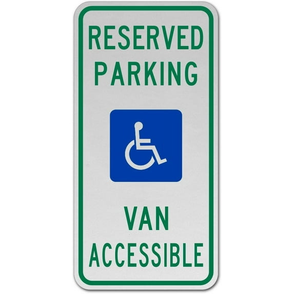 Vinyl Stickers - Maryland Accessible Parking Sign - Safety and Warning Warehouse Signs Stickers - 24" x 30" - 6 Pack