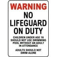thumbnail image 1 of Vinyl Stickers - Massachusetts No Lifeguard Sign - Safety and Warning Warehouse Signs Stickers - 3.5" x 5" - 3 Pack, 1 of 5