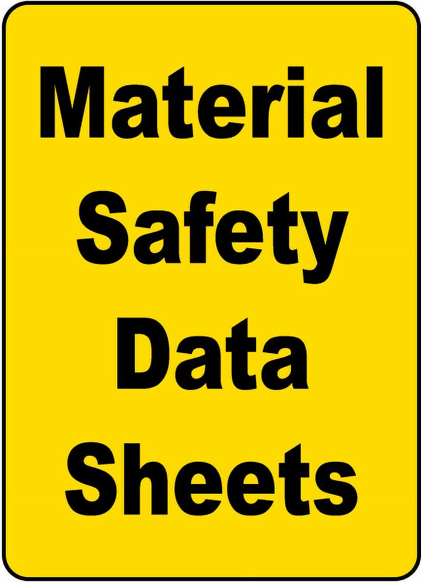 Vinyl Stickers - Material Safety Data Sheets Sign - Safety and Warning Warehouse Signs Stickers - 18" x 24" - 6 Pack
