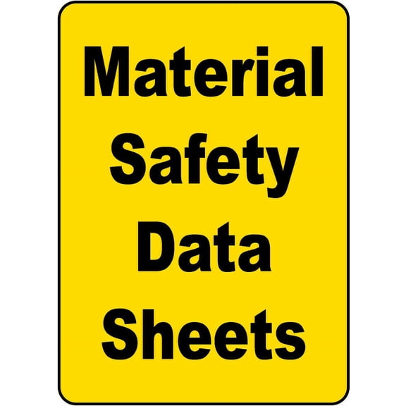 Vinyl Stickers - Material Safety Data Sheets Sign - Safety and Warning Warehouse Signs Stickers - 3.5" x 5" - 3 Pack