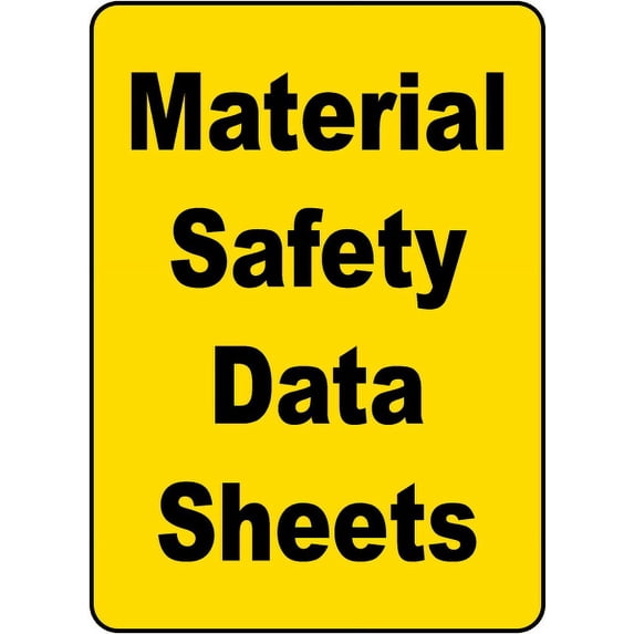 Vinyl Stickers - Material Safety Data Sheets Sign - Safety and Warning Warehouse Signs Stickers - 3.5" x 5" - 6 Pack