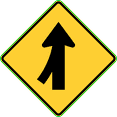 thumbnail image 1 of Vinyl Stickers - Merge Left - Safety and Warning Warehouse Signs Stickers - 10" x 7" - 3 Pack, 1 of 5