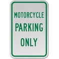 thumbnail image 1 of Vinyl Stickers - Motorcycle Parking Only Sign - Safety and Warning Warehouse Signs Stickers - 13" x 9" - 6 Pack, 1 of 5
