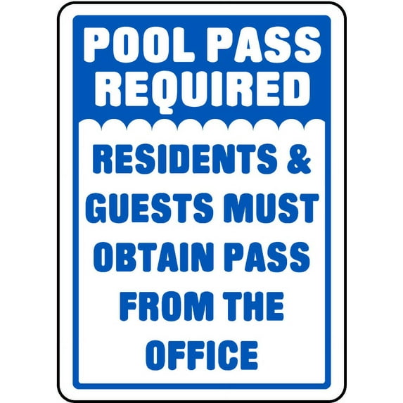 Vinyl Stickers - Must Obtain Pass from Office Sign - Safety and Warning Warehouse Signs Stickers - 10" x 7" - 6 Pack