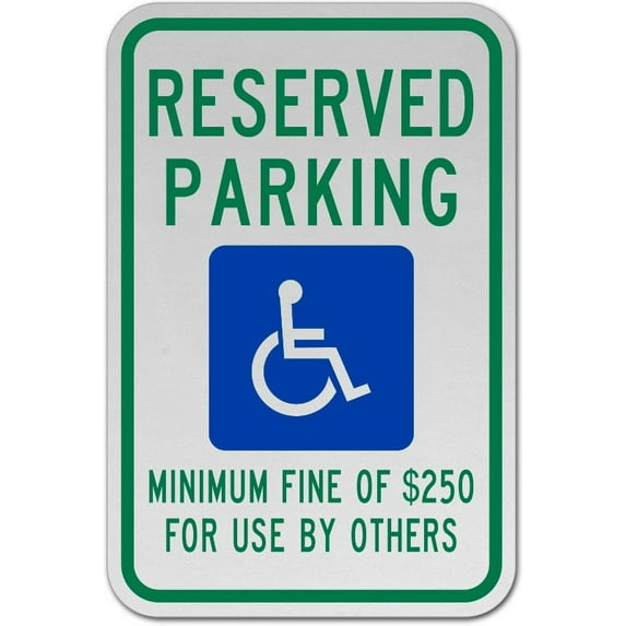 Vinyl Stickers - Nevada Accessible Parking Sign - Safety and Warning Warehouse Signs Stickers - 10" x 7" - 10 Pack