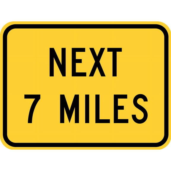 Vinyl Stickers - Next (Distance) Miles (Plaque) - Safety and Warning Warehouse Signs Stickers - 13" x 9" - 10 Pack