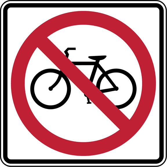 Vinyl Stickers - No Bicycles - Safety and Warning Warehouse Signs Stickers - 3.5" x 5" - 6 Pack