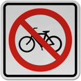 thumbnail image 1 of Vinyl Stickers - No Bicycles Sign - Safety and Warning Warehouse Signs Stickers - 3.5" x 5" - 6 Pack, 1 of 5