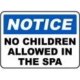 thumbnail image 1 of Vinyl Stickers - No Children Allowed in The Spa Sign - Safety and Warning Warehouse Signs Stickers - 3.5" x 5" - 10 Pack, 1 of 5