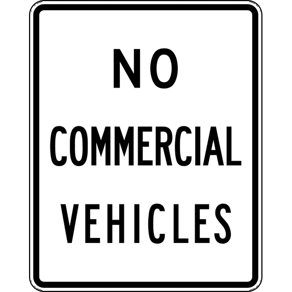 Vinyl Stickers - No Commercial Vehicles - Safety and Warning Warehouse Signs Stickers - 10" x 7" - 3 Pack
