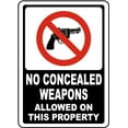 thumbnail image 1 of Vinyl Stickers - No Concealed Weapons Sign H3 - Safety and Warning Warehouse Signs Stickers - 24" x 30" - 3 Pack, 1 of 5