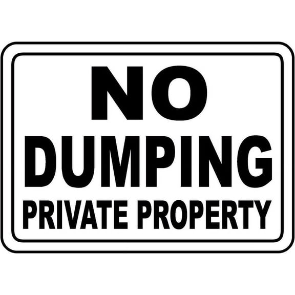 Vinyl Stickers - No Dumping Private Property Sign I4 - Safety and Warning Warehouse Signs Stickers - 10" x 7" - 3 Pack