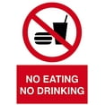 thumbnail image 1 of Vinyl Stickers - No Eating No Drinking Sign - Safety and Warning Warehouse Signs Stickers - 24" x 30" - 6 Pack, 1 of 5