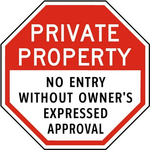 Vinyl Stickers - No Entry Without Owner Approval Sign - Safety and Warning Warehouse Signs Stickers - 3.5" x 5" - 6 Pack
