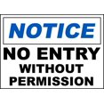 thumbnail image 1 of Vinyl Stickers - No Entry Without Permission Sign - Safety and Warning Warehouse Signs Stickers - 24" x 30" - 10 Pack, 1 of 5