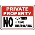 thumbnail image 1 of Vinyl Stickers - No Hunting Hiking Trespassing Sign K2 - Safety and Warning Warehouse Signs Stickers - 13" x 9" - 10 Pack, 1 of 5