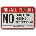 thumbnail image 1 of Vinyl Stickers - No Hunting Hiking Trespassing Sign K3 - Safety and Warning Warehouse Signs Stickers - 10" x 7" - 3 Pack, 1 of 5