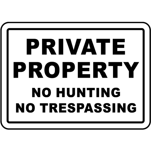 Vinyl Stickers - No Hunting No Trespassing Sign - Safety and Warning Warehouse Signs Stickers - 24" x 30" - 10 Pack
