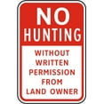 thumbnail image 1 of Vinyl Stickers - No Hunting Without Permission Sign - Safety and Warning Warehouse Signs Stickers - 18" x 24" - 10 Pack, 1 of 5