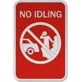 thumbnail image 1 of Vinyl Stickers - No Idling Sign K6 - Safety and Warning Warehouse Signs Stickers - 24" x 30" - 6 Pack, 1 of 5