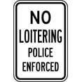 thumbnail image 1 of Vinyl Stickers - No Loitering Police Enforced Sign L5 - Safety and Warning Warehouse Signs Stickers - 13" x 9" - 10 Pack, 1 of 5