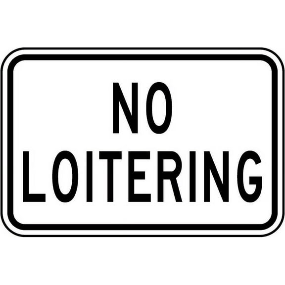 Vinyl Stickers - No Loitering Sign 1 - Safety and Warning Warehouse Signs Stickers - 13" x 9" - 3 Pack