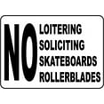 thumbnail image 1 of Vinyl Stickers - No Loitering Skateboarding Sign - Safety and Warning Warehouse Signs Stickers - 3.5" x 5" - 10 Pack, 1 of 5