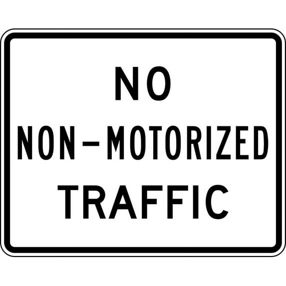 Vinyl Stickers - No Nonmotorized Traffic - Safety and Warning Warehouse Signs Stickers - 3.5" x 5" - 6 Pack