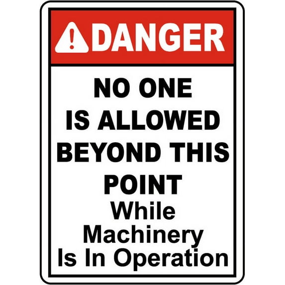 Vinyl Stickers - No One is Allowed Beyond This Sign - Safety and Warning Warehouse Signs Stickers - 24" x 30" - 10 Pack