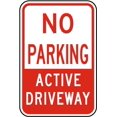 thumbnail image 1 of Vinyl Stickers - No Parking Active Driveway Sign P1 - Safety and Warning Warehouse Signs Stickers - 13" x 9" - 3 Pack, 1 of 5