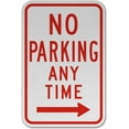 thumbnail image 1 of Vinyl Stickers - No Parking Any Time Sign (Right Arrow) Q1 - Safety and Warning Warehouse Signs Stickers - 3.5" x 5" - 3 Pack, 1 of 5