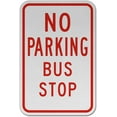 thumbnail image 1 of Vinyl Stickers - No Parking Bus Stop Sign R9 - Safety and Warning Warehouse Signs Stickers - 10" x 7" - 10 Pack, 1 of 5