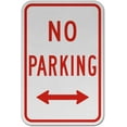 thumbnail image 1 of Vinyl Stickers - No Parking (Double Arrow) Sign M6 - Safety and Warning Warehouse Signs Stickers - 10" x 7" - 10 Pack, 1 of 5