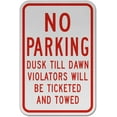 thumbnail image 1 of Vinyl Stickers - No Parking Dusk Till Dawn Sign S8 - Safety and Warning Warehouse Signs Stickers - 13" x 9" - 6 Pack, 1 of 5
