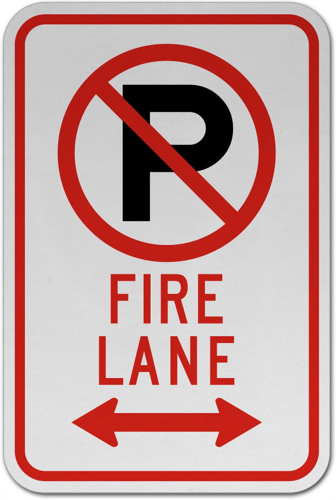 T3 Sign Vinyl Stickers - No Parking Fire Lane (Double Arrow) Sign T3 - Safety ...