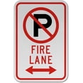 thumbnail image 1 of Vinyl Stickers - No Parking Fire Lane (Double Arrow) Sign T3 - Safety and Warning Warehouse Signs Stickers - 13" x 9" - 6 Pack, 1 of 5