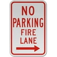 thumbnail image 1 of Vinyl Stickers - No Parking Fire Lane (Right Arrow) Sign U2 - Safety and Warning Warehouse Signs Stickers - 18" x 24" - 3 Pack, 1 of 5