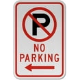thumbnail image 1 of Vinyl Stickers - No Parking (Left Arrow) Sign N3 - Safety and Warning Warehouse Signs Stickers - 10" x 7" - 3 Pack, 1 of 5