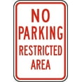 thumbnail image 1 of Vinyl Stickers - No Parking Restricted Area Sign B3 - Safety and Warning Warehouse Signs Stickers - 10" x 7" - 10 Pack, 1 of 5