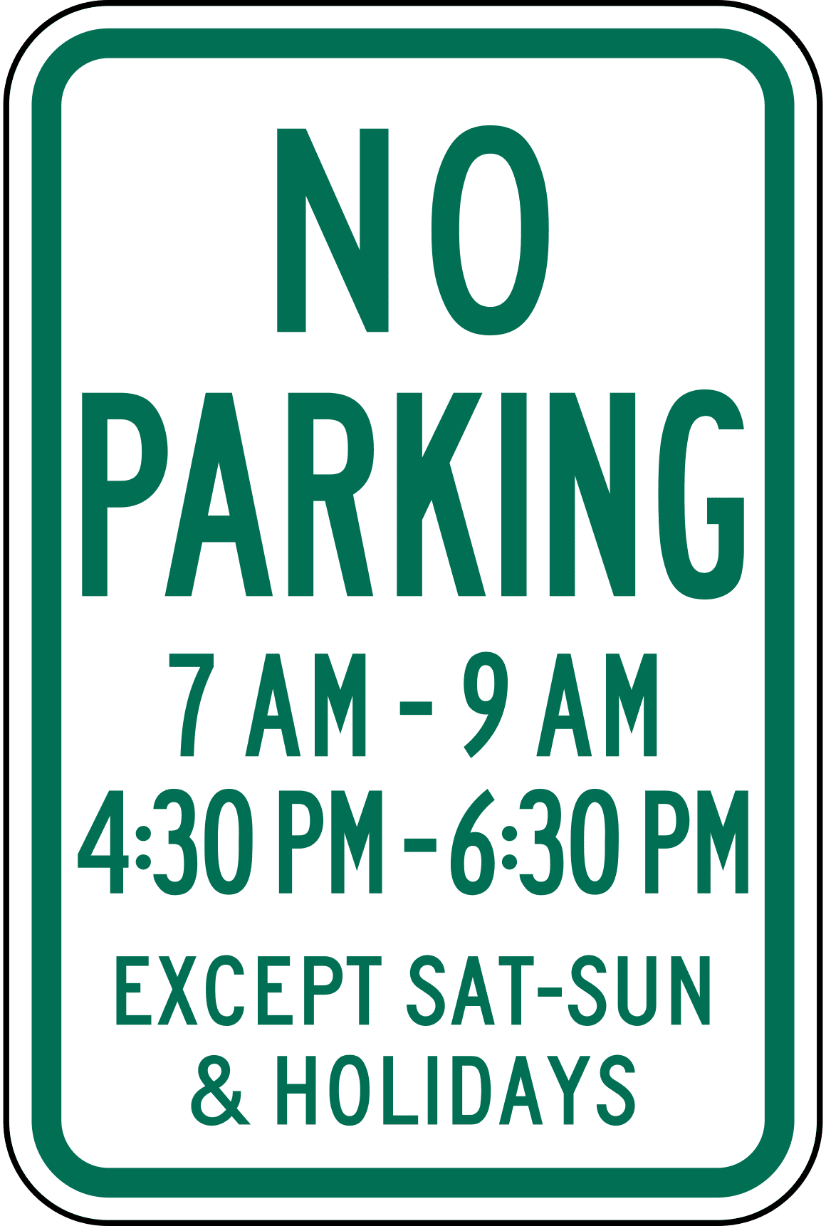 Vinyl Stickers No Parking Sign with permissive Parking Green Color