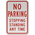 thumbnail image 1 of Vinyl Stickers - No Parking Stopping Standing Sign D1 - Safety and Warning Warehouse Signs Stickers - 10" x 7" - 6 Pack, 1 of 5